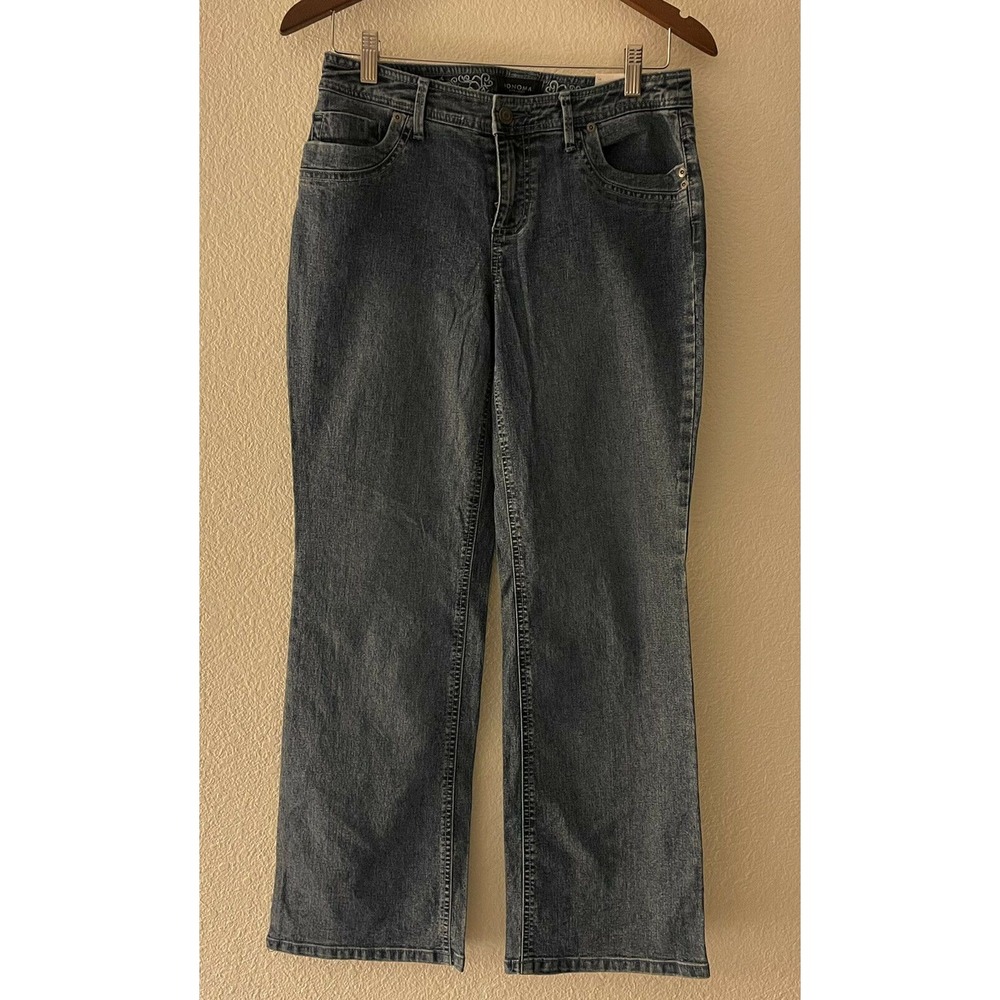 Sonoma‎ Women's Indigo Straight Jeans Size 6P Petite Blue Medium Wash Pant